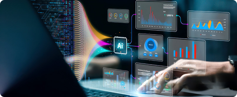 AI-driven network monitoring system with real-time performance dashboards.