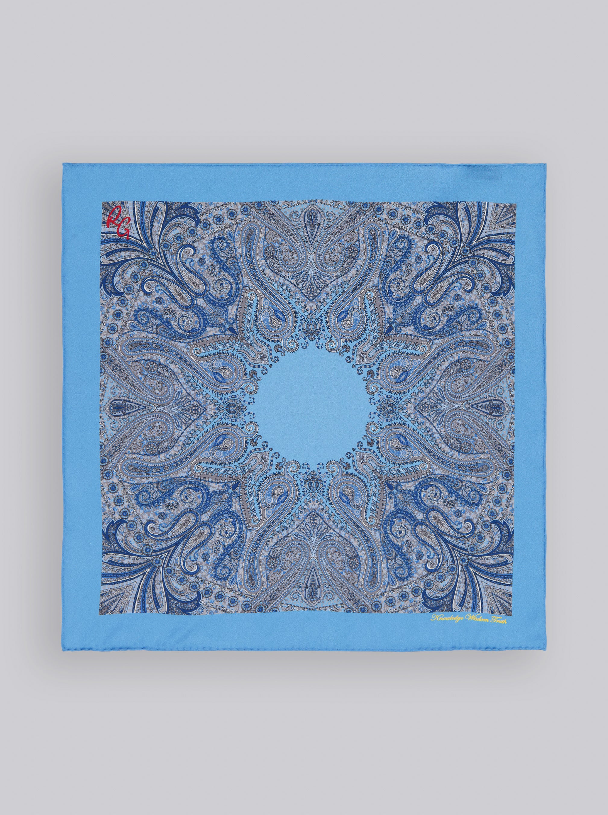 BLUE PAISLEY POCKET SQUARE