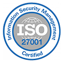 ExterNetworks ISO 27001 certification logo highlighting information security compliance.