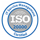 ExterNetworks representing ISO/IEC 20000 certification for IT Service Management.