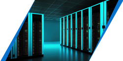 data center with server racks supporting enterprise IT systems
 